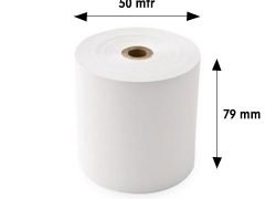 Thermal paper 79 mm x 50 Meter  (Pack of 10 Rolls)
